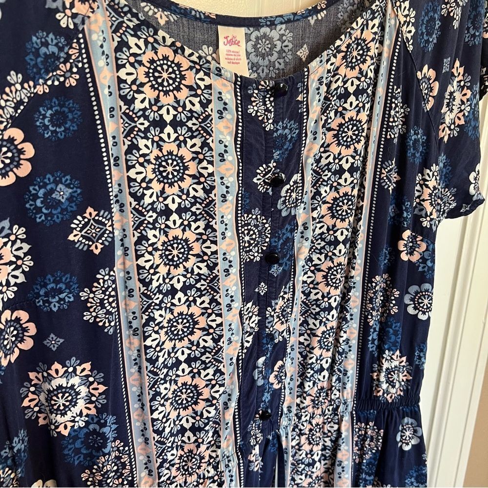 Justice Blue and White Romper Dress - Picture 8 of 9